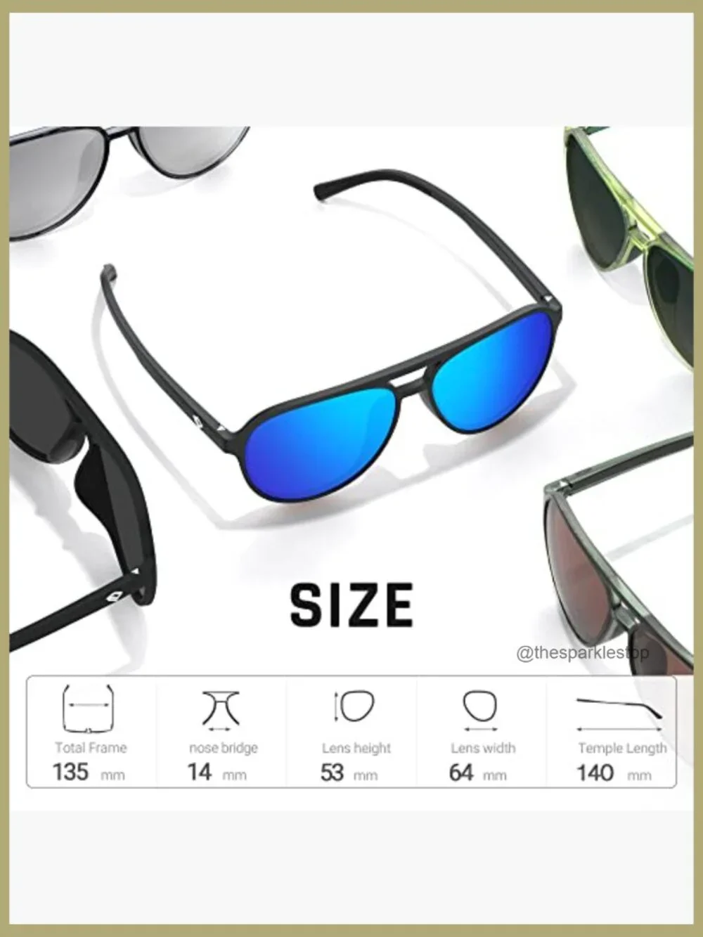Polarized Aviator Sunglasses TR90 Frame Sports Glasses Fishing Driving